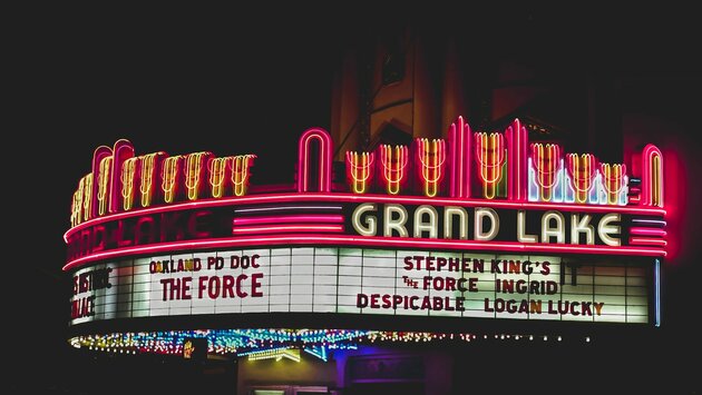 Rainbow Grand Lake Theater in the dark