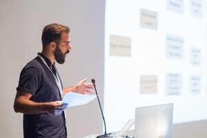 Georgios Stampoulidis gives a talk