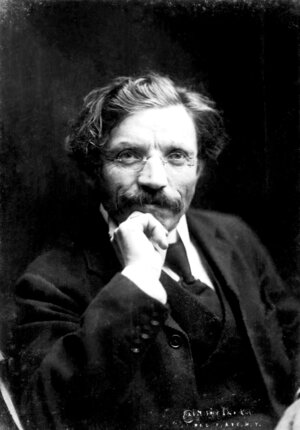 Portrait of the famous Yiddisch writer Sholem Aleichem in New York, from Beit Sholem Aleichem.