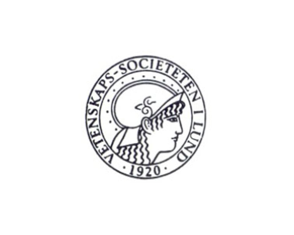 Vetenskapssocietetens logotype i svartvitt.