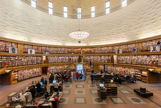 Stockholms stadsbibliotek. Foto inuti Stockholms stadsbibliotek.